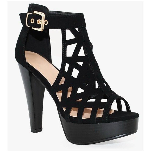 TRENDSup Shoes - TRENDSup Open Toe Ankle Strap Western‎ Bootie Stacked Heel Size 6 New